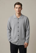 Men's Oversized Knit Cardigan with Button Front