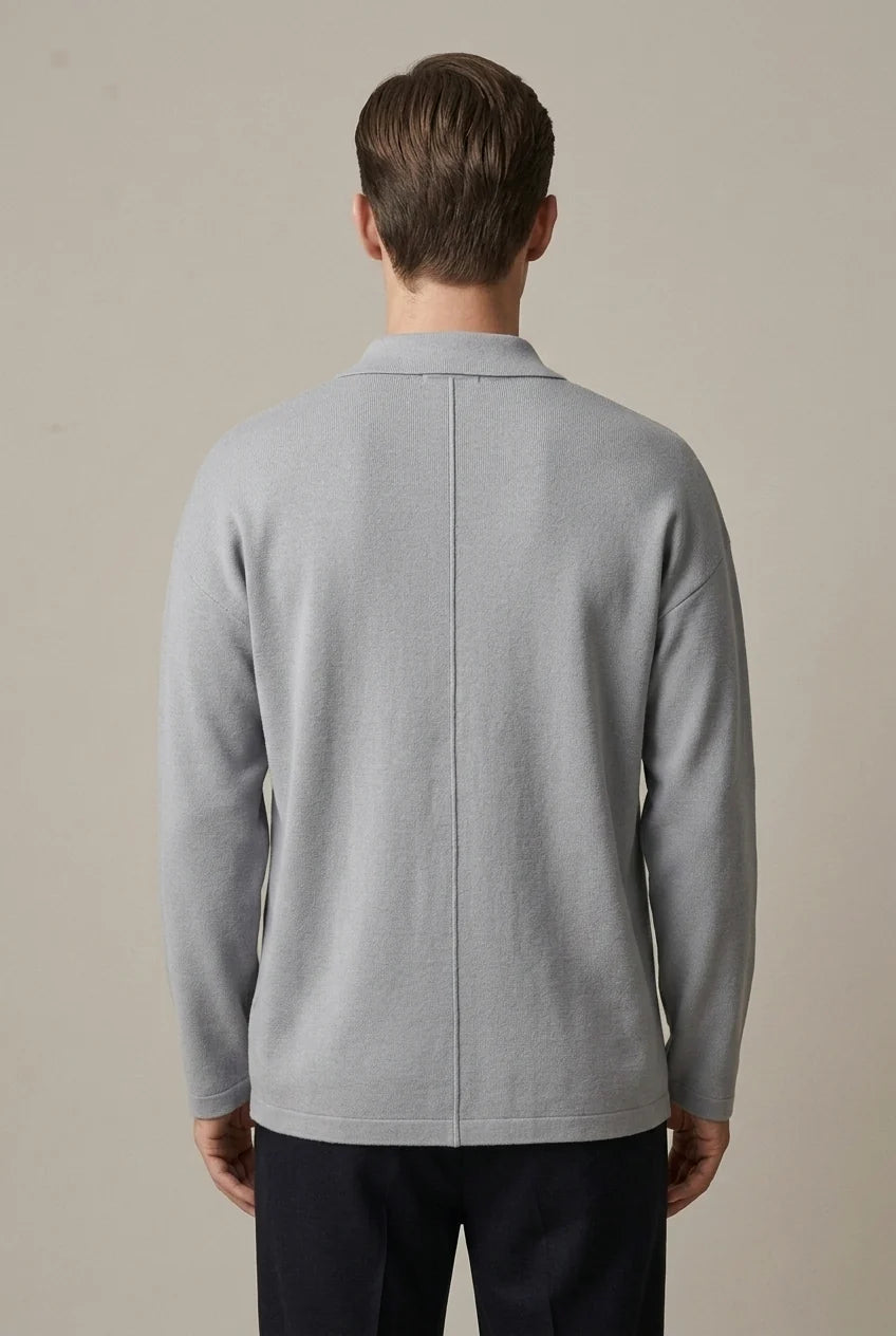 Men's Oversized Knit Cardigan with Button Front