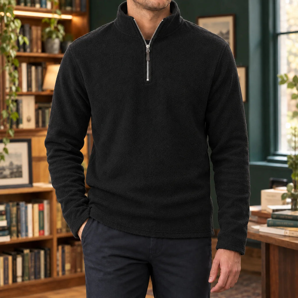 Men's Quarter Zip Sweater Fleece Long Sleeve Pullover 2