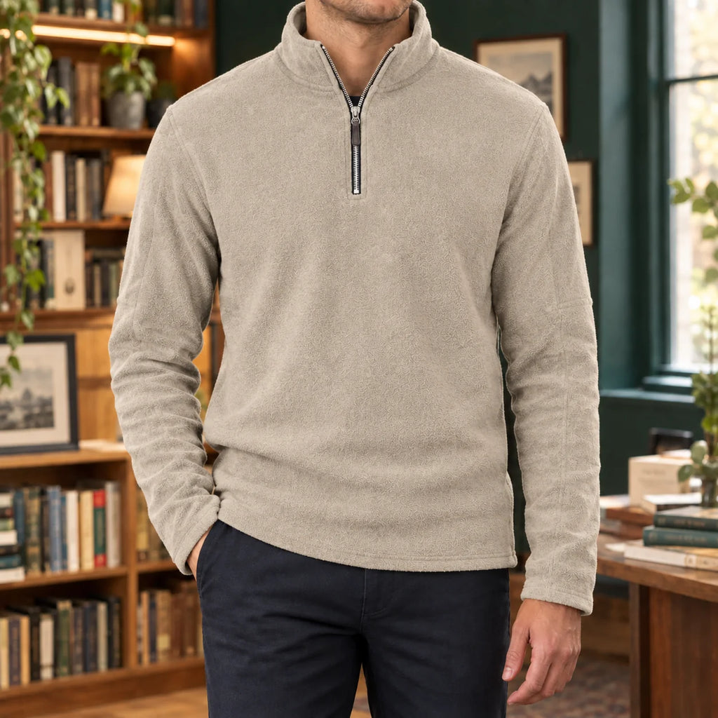 Men's Quarter Zip Sweater Fleece Long Sleeve Pullover 4