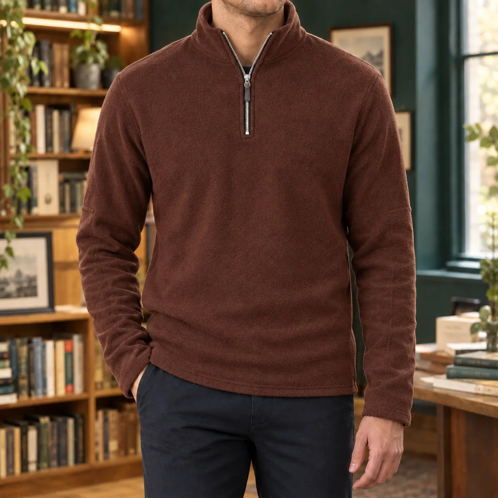 Men's Quarter Zip Sweater Fleece Long Sleeve Pullover 5