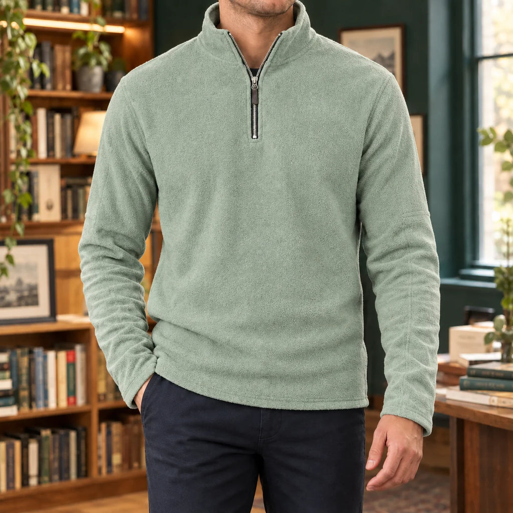 Men's Quarter Zip Sweater Fleece Long Sleeve Pullover 6