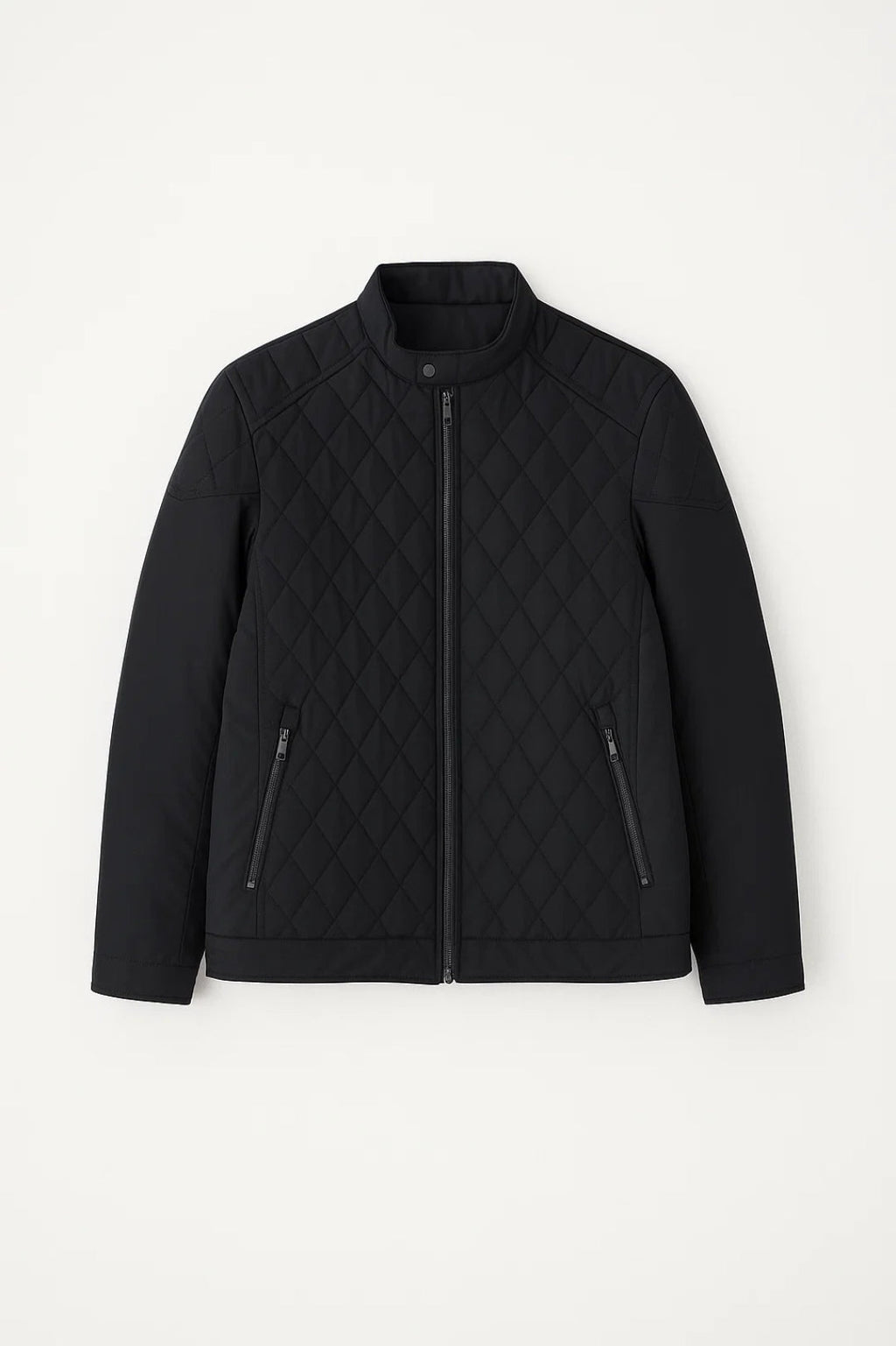 Men's Quilted Jacket – Stylish Diamond Stitch Design for Comfortable Autumn Wear