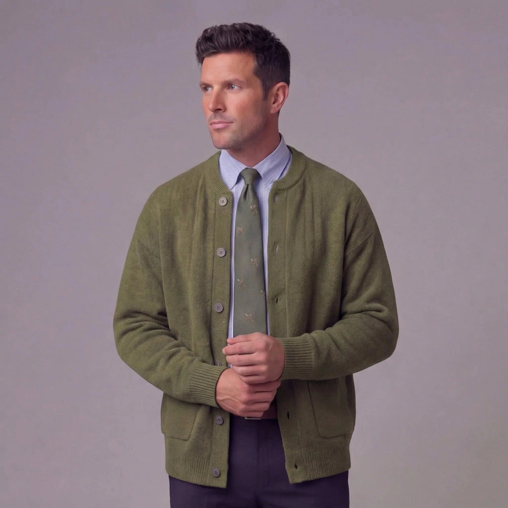 Men's Relaxed Fit Button-Through Cardigan
