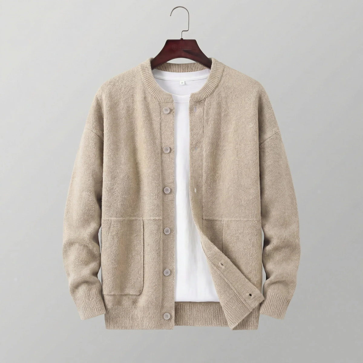 Men's Relaxed Fit Button-Through Cardigan