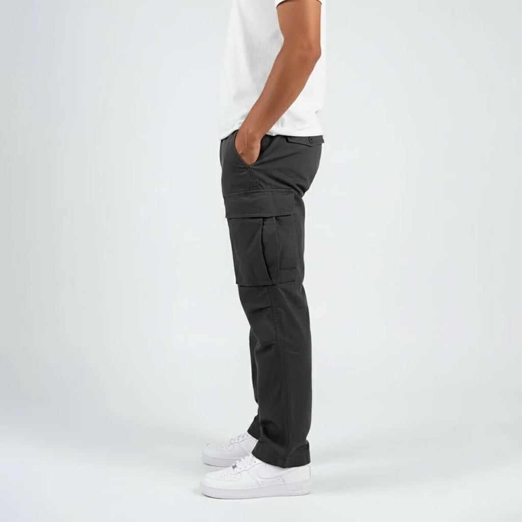 Men's Relaxed Fit Cargo Pants with Side Pockets 0