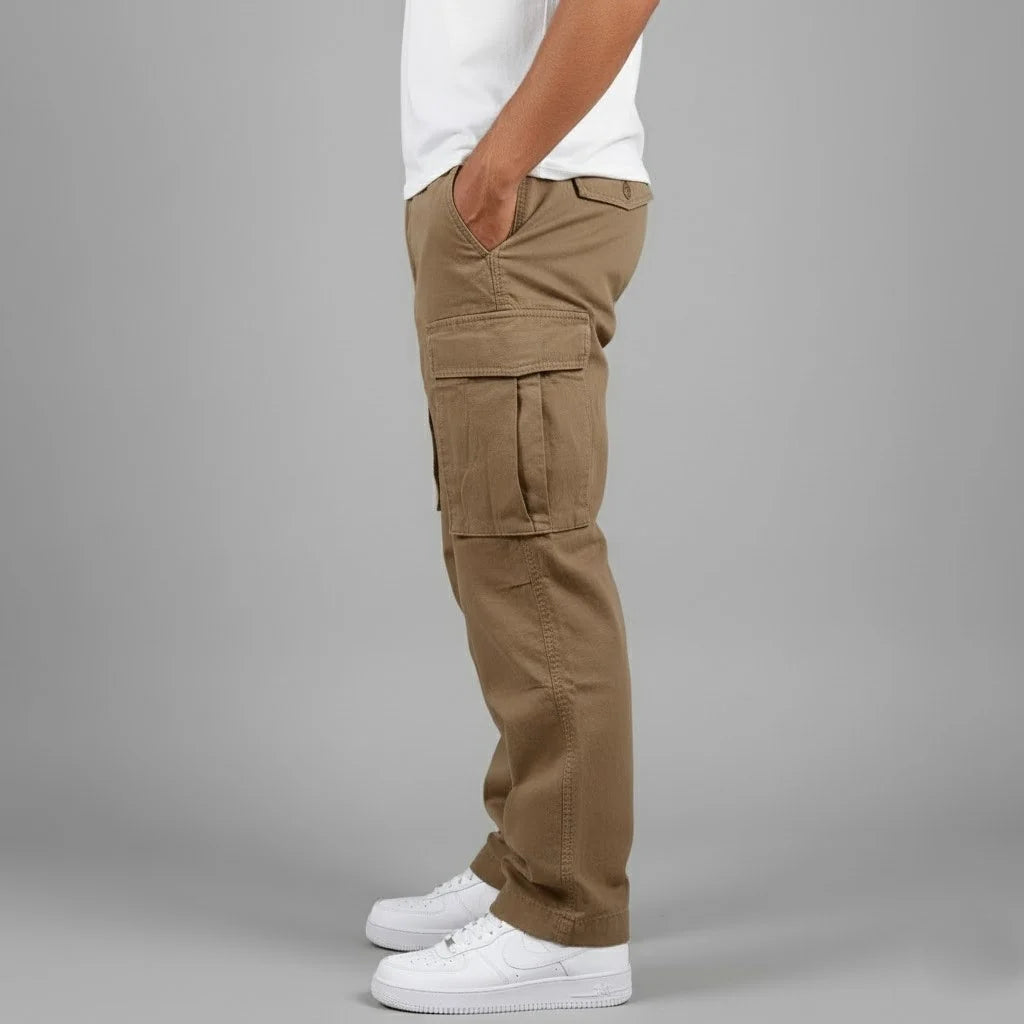 Men's Relaxed Fit Cargo Pants with Side Pockets 2