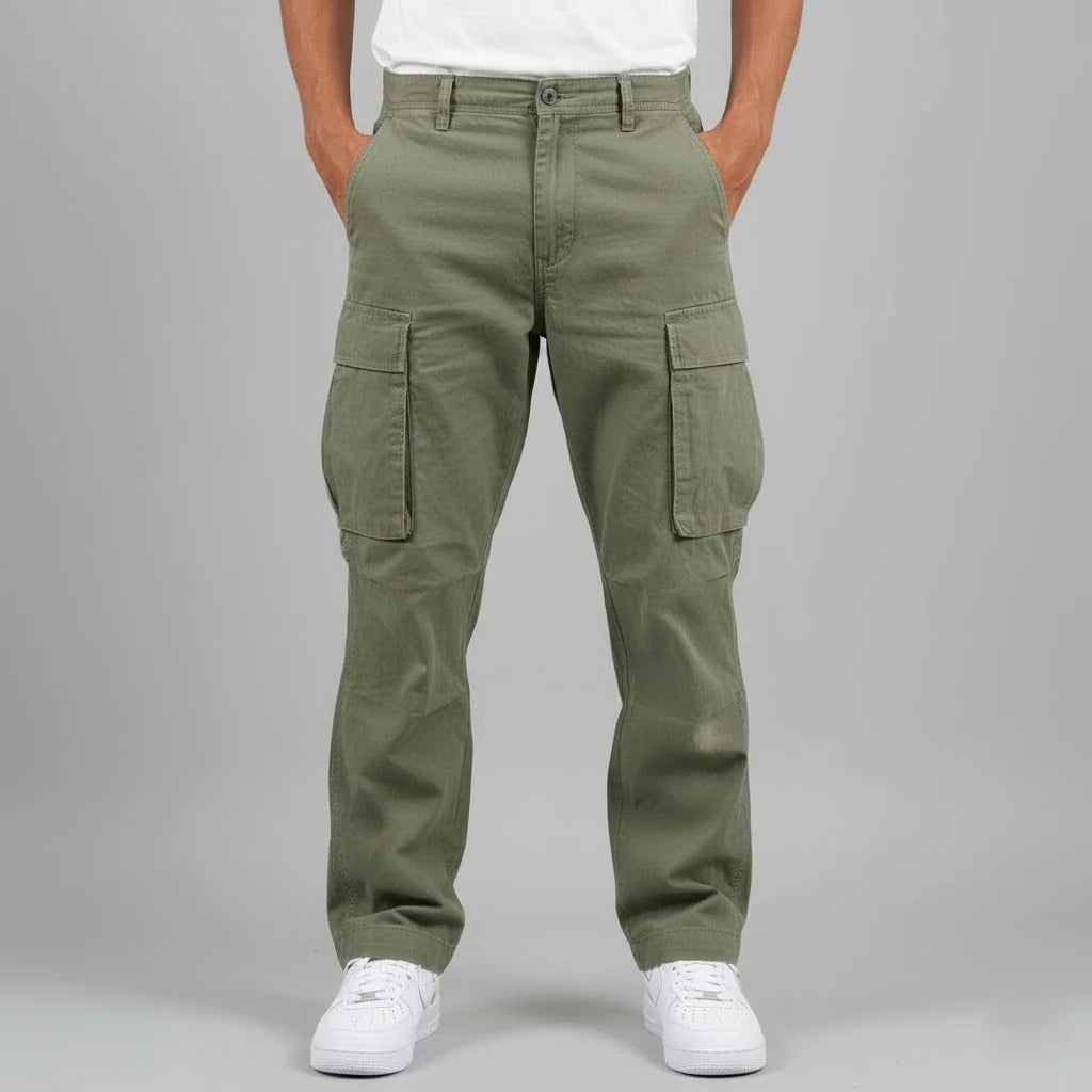 Men's Relaxed Fit Cargo Pants with Side Pockets 4