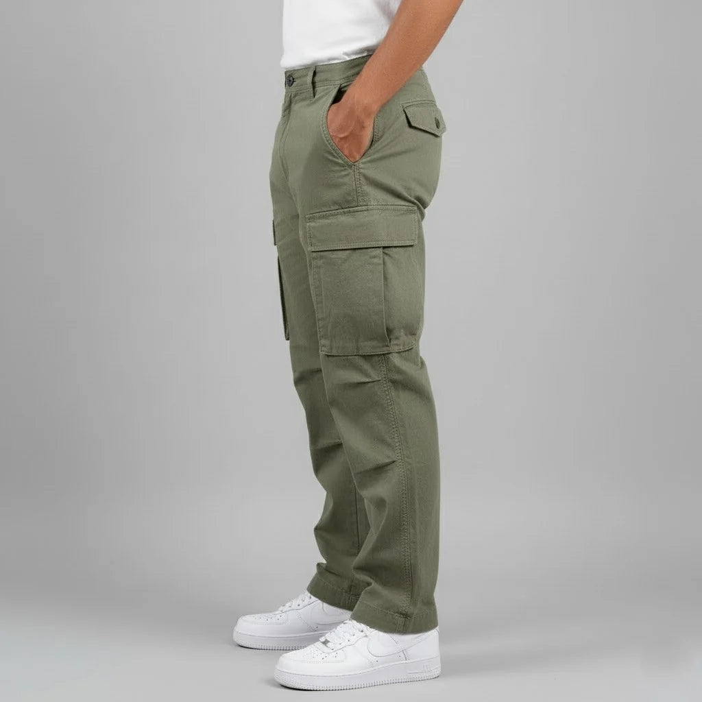 Men's Relaxed Fit Cargo Pants with Side Pockets 5