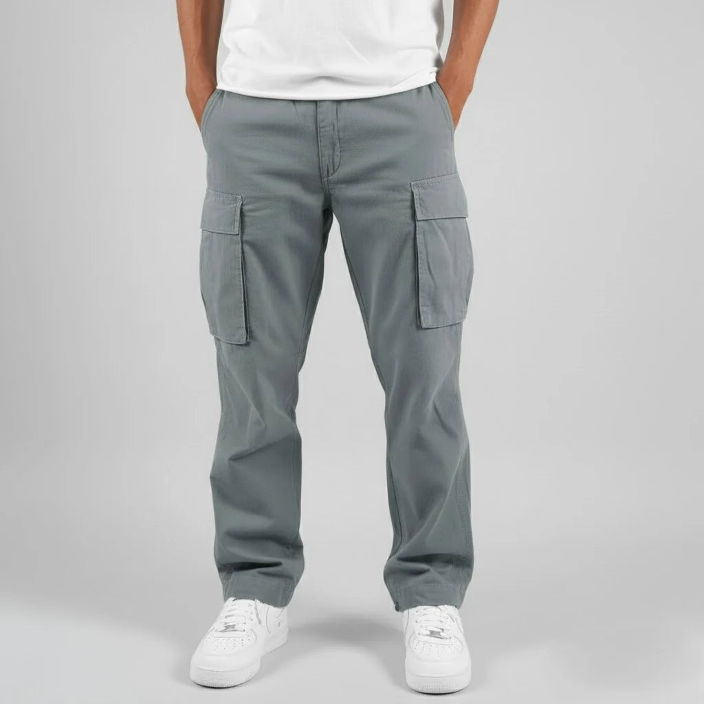 Men's Relaxed Fit Cargo Pants with Side Pockets 7