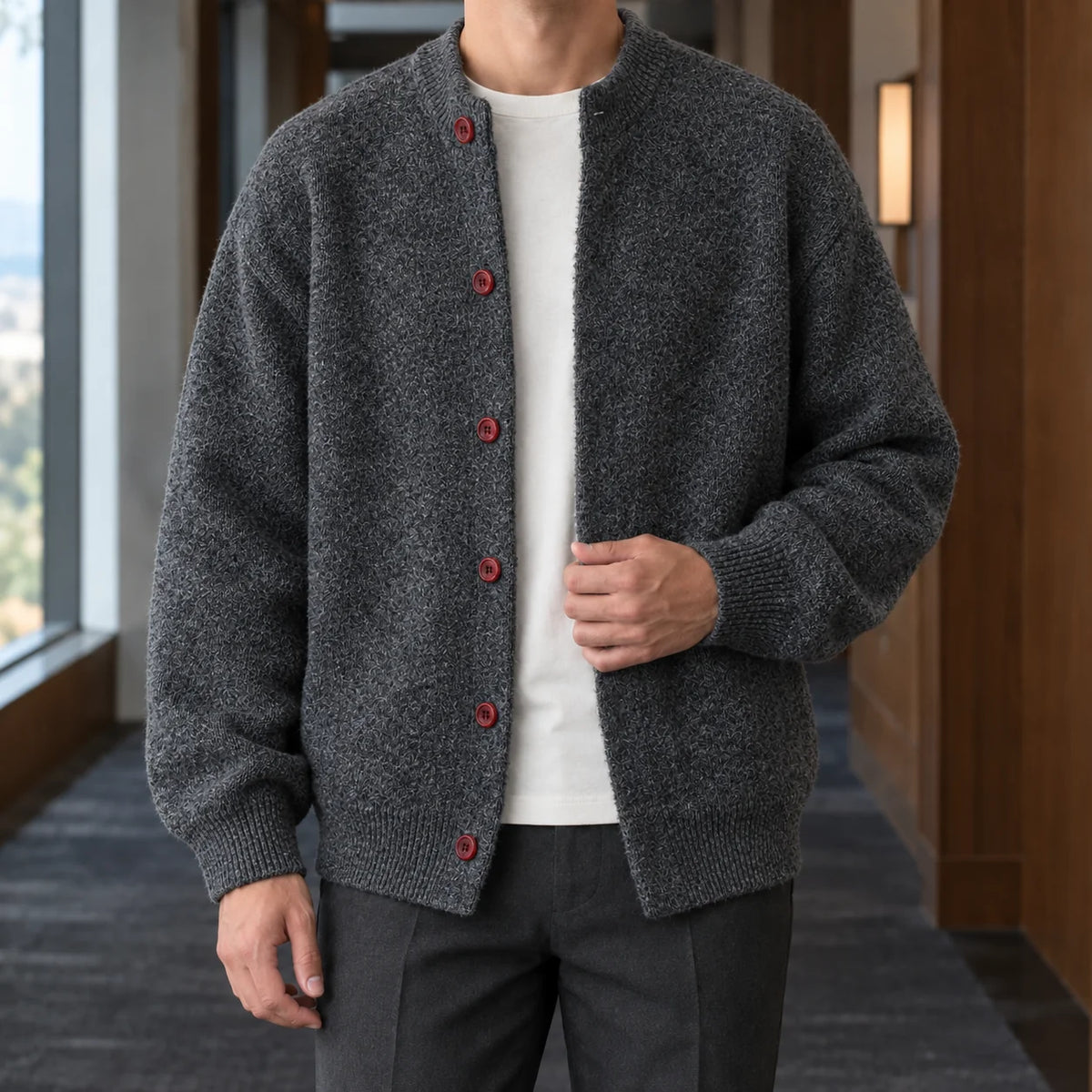 Men's Relaxed Knit Cardigan for Everyday Comfort 3