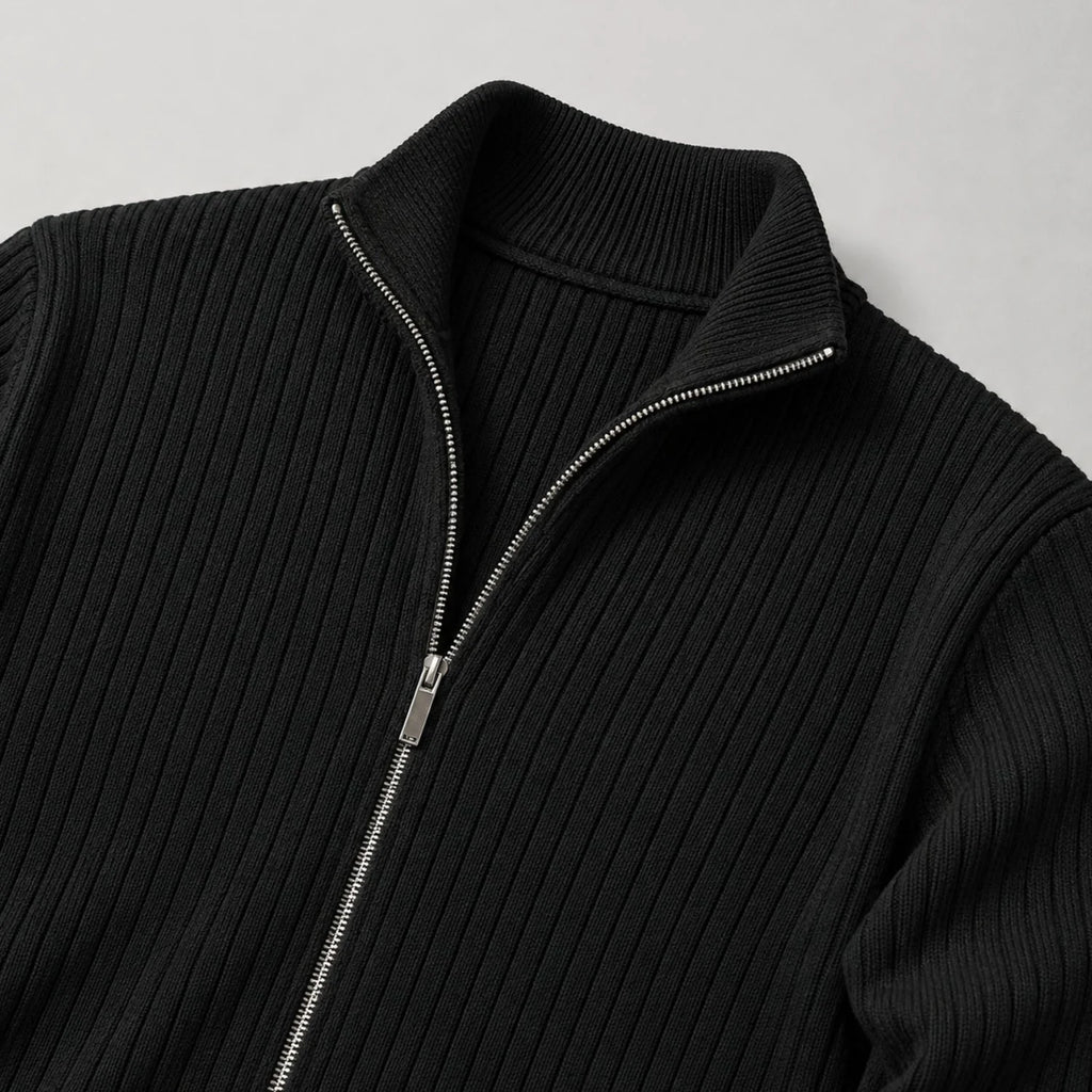 Men's Ribbed-Knit Full-Zip Cardigan