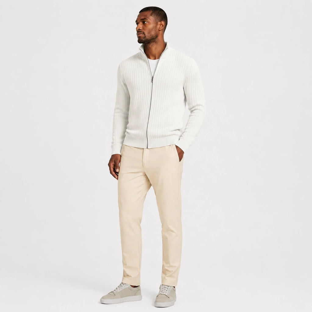 Men's Ribbed-Knit Full-Zip Cardigan