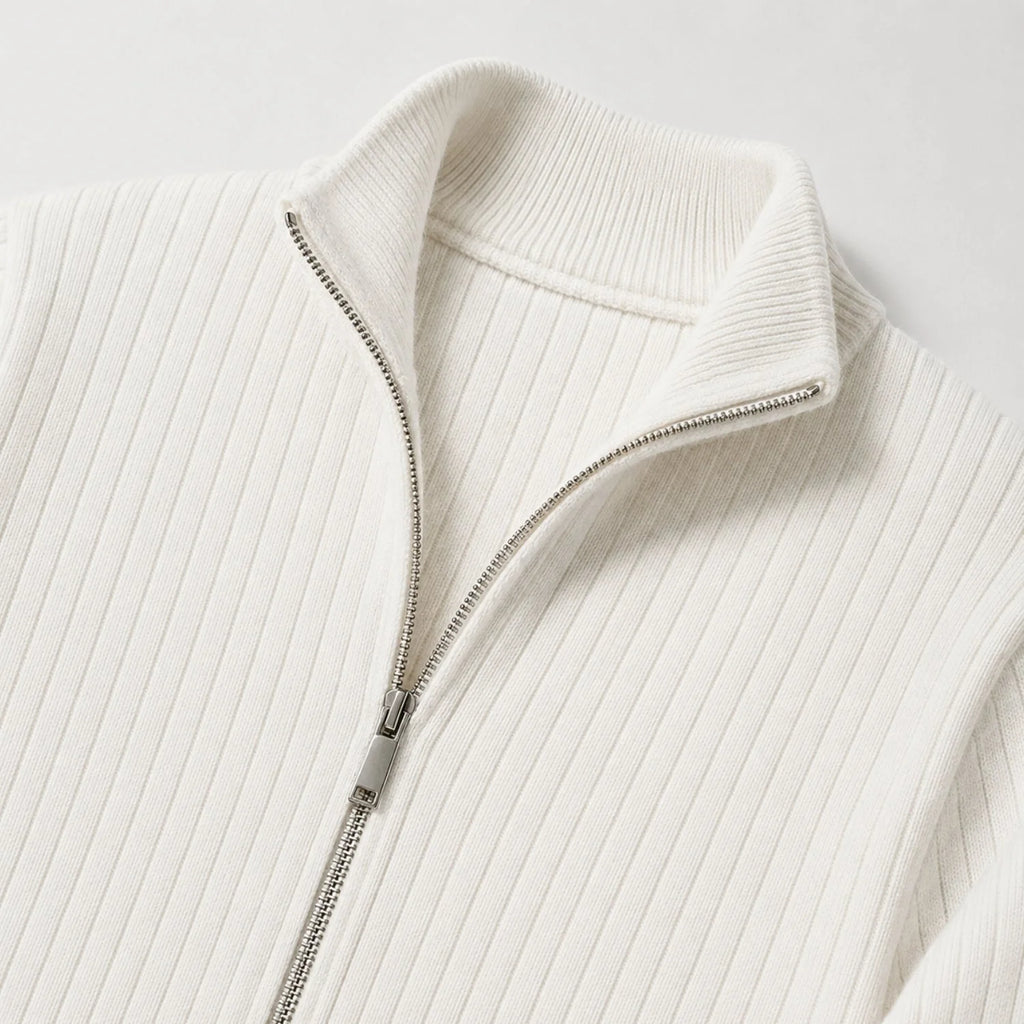 Men's Ribbed-Knit Full-Zip Cardigan