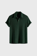 Men's Ribbed Short Sleeve Polo Shirt