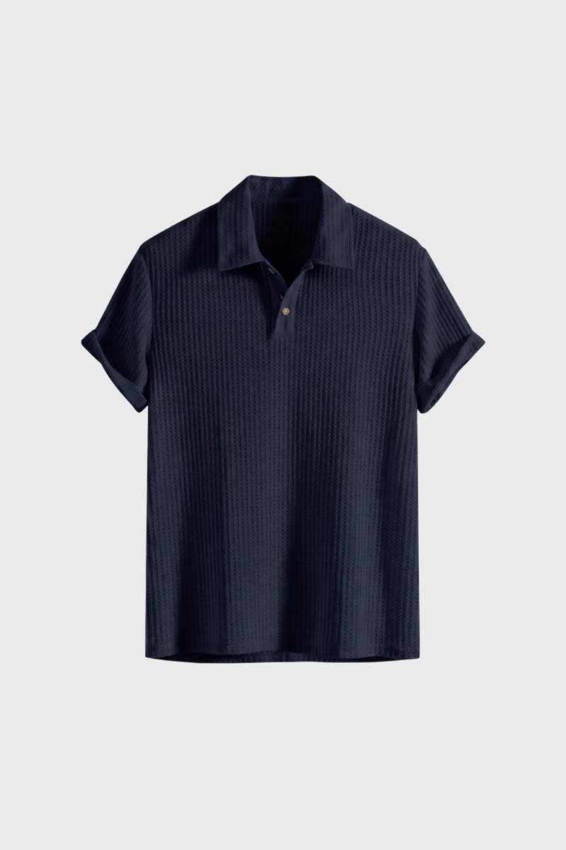Men's Ribbed Short Sleeve Polo Shirt