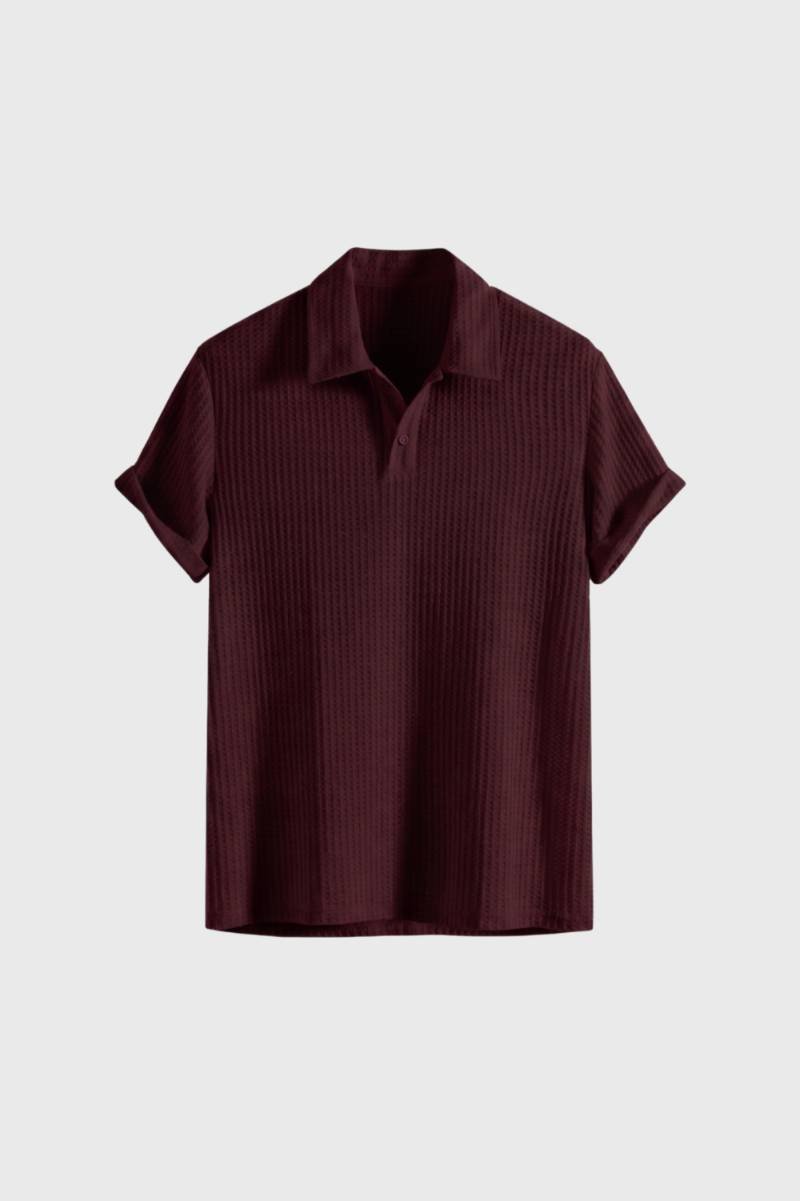 Men's Ribbed Short Sleeve Polo Shirt