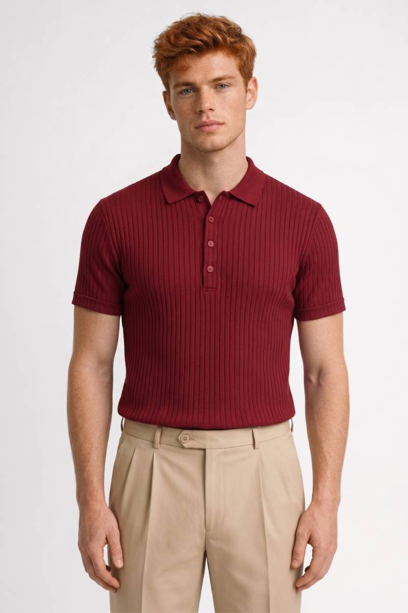 Men's Ribbed Texture Polo Shirt