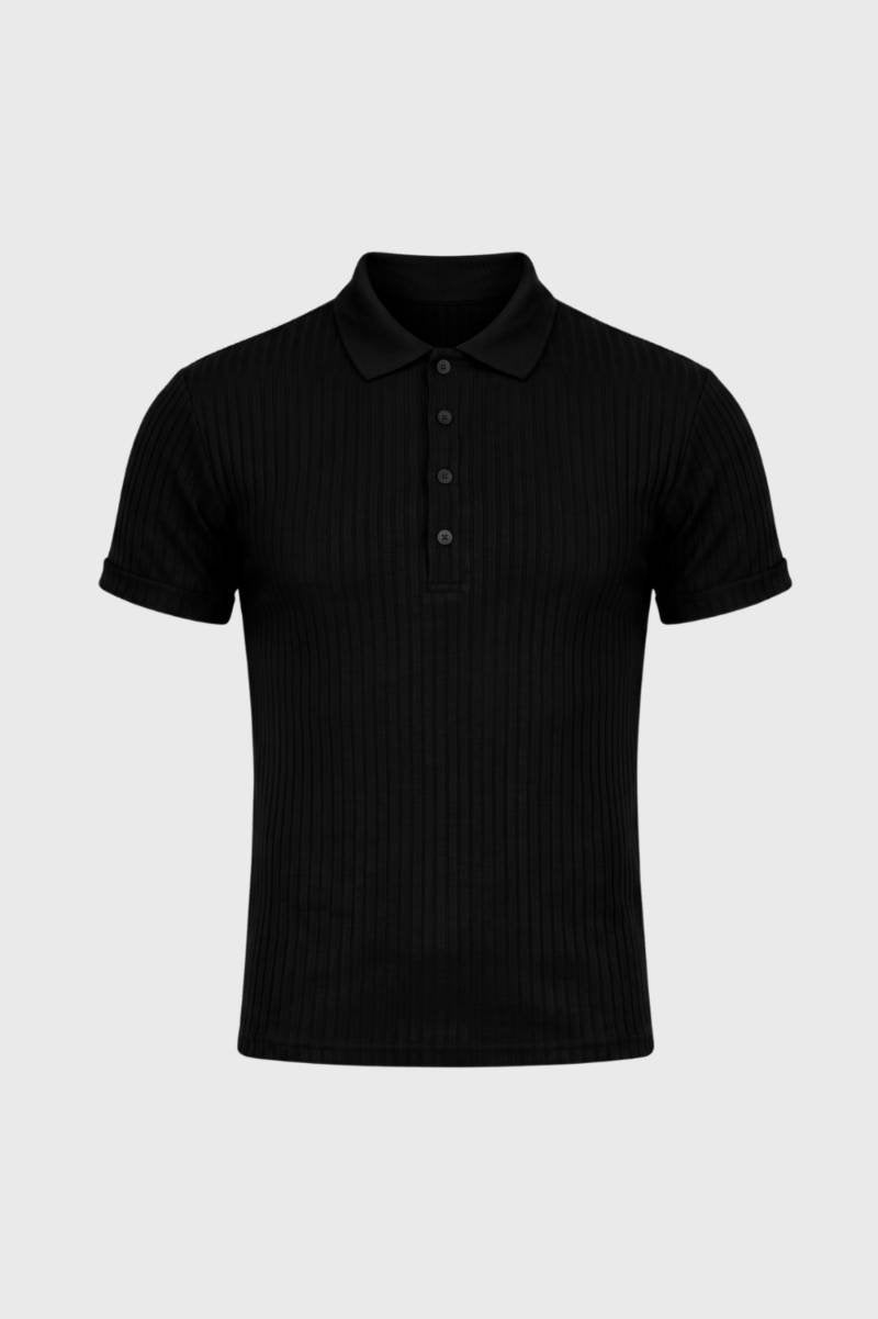 Men's Ribbed Texture Polo Shirt