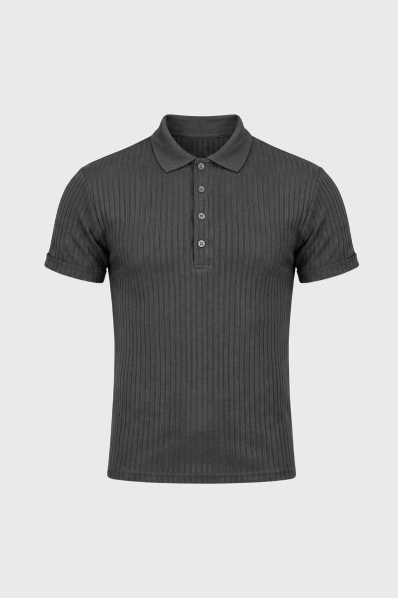 Men's Ribbed Texture Polo Shirt
