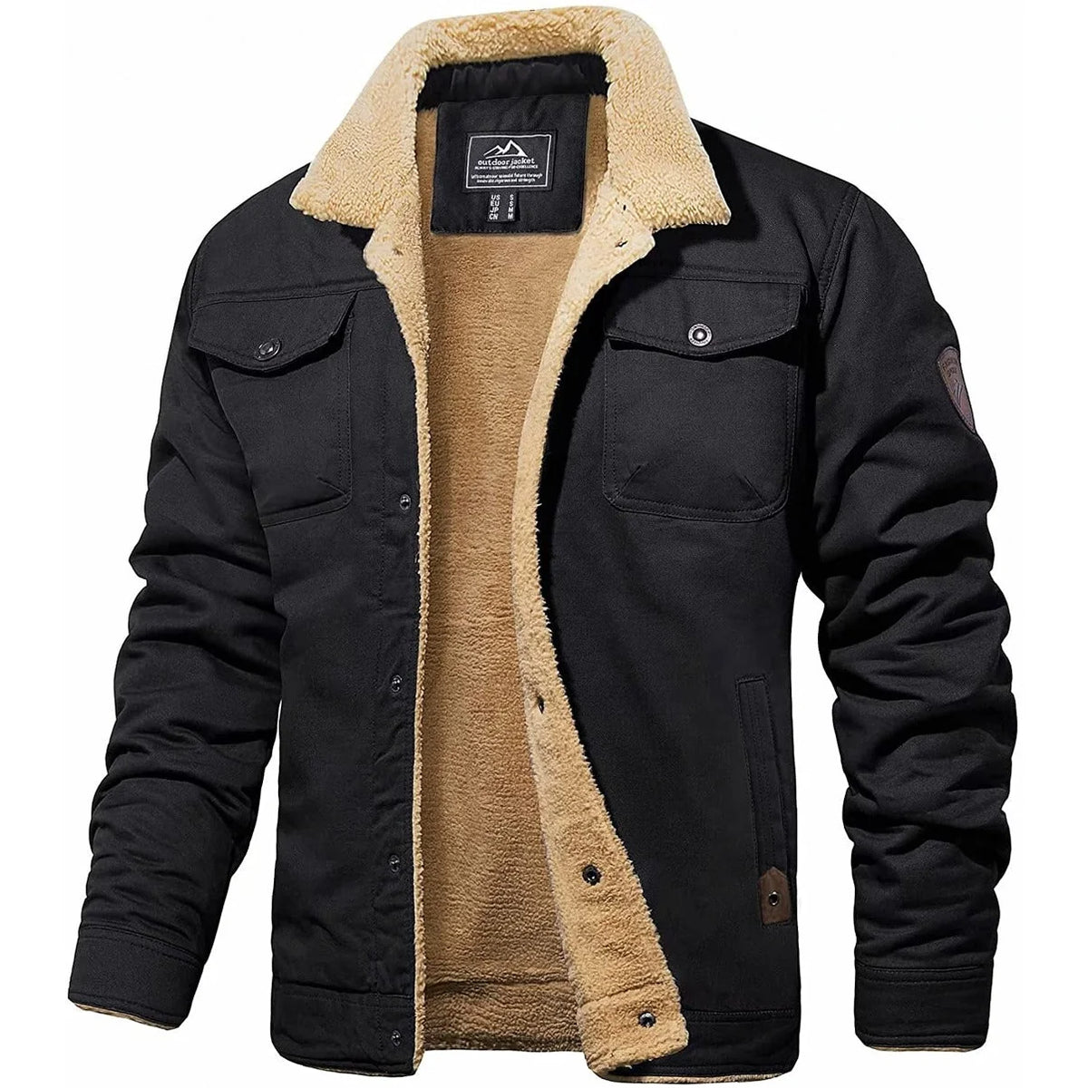 Men's Sherpa-Lined Winter Jacket for Cold Weather Comfort 0