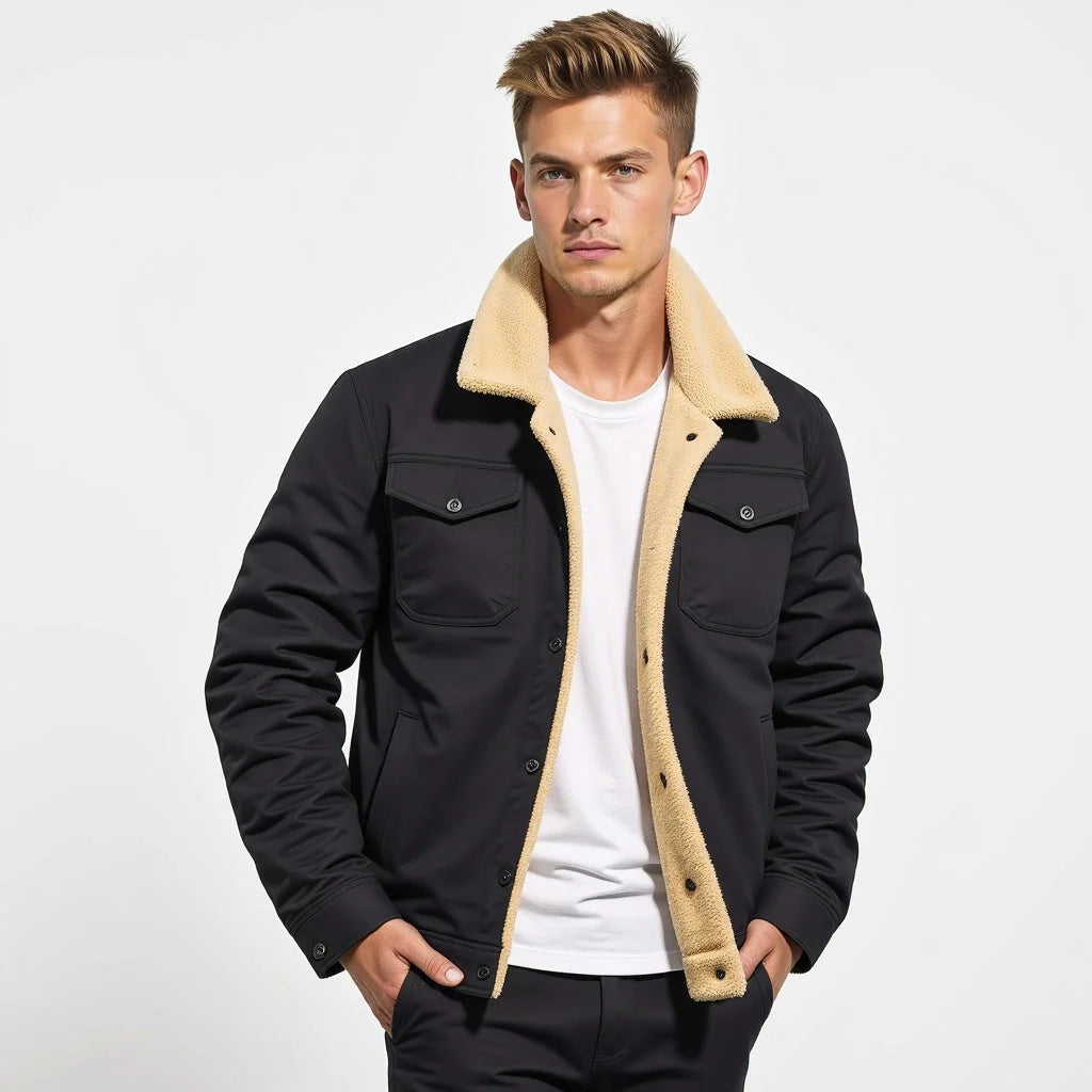 Men's Sherpa-Lined Winter Jacket for Cold Weather Comfort 2