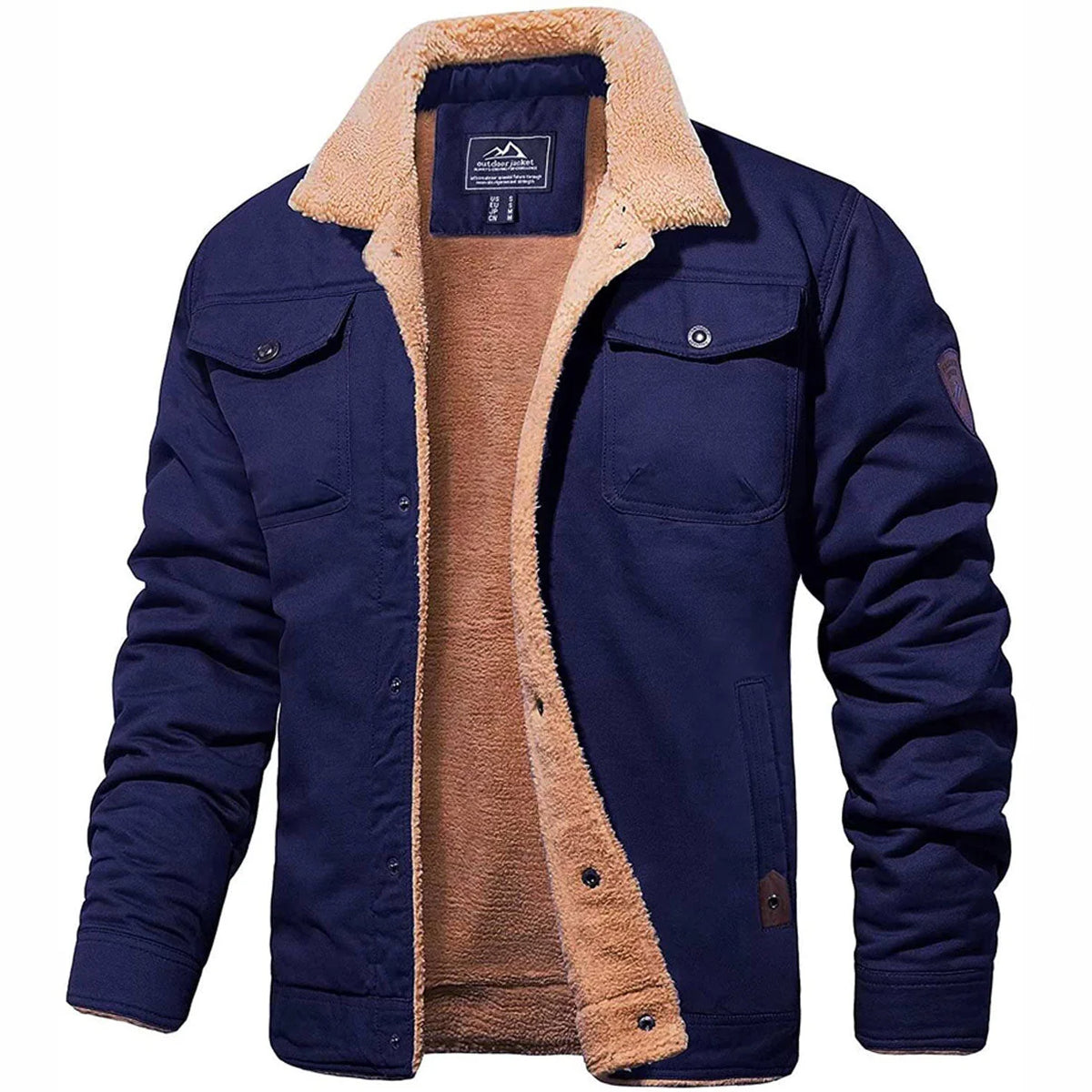 Men's Sherpa-Lined Winter Jacket for Cold Weather Comfort 3