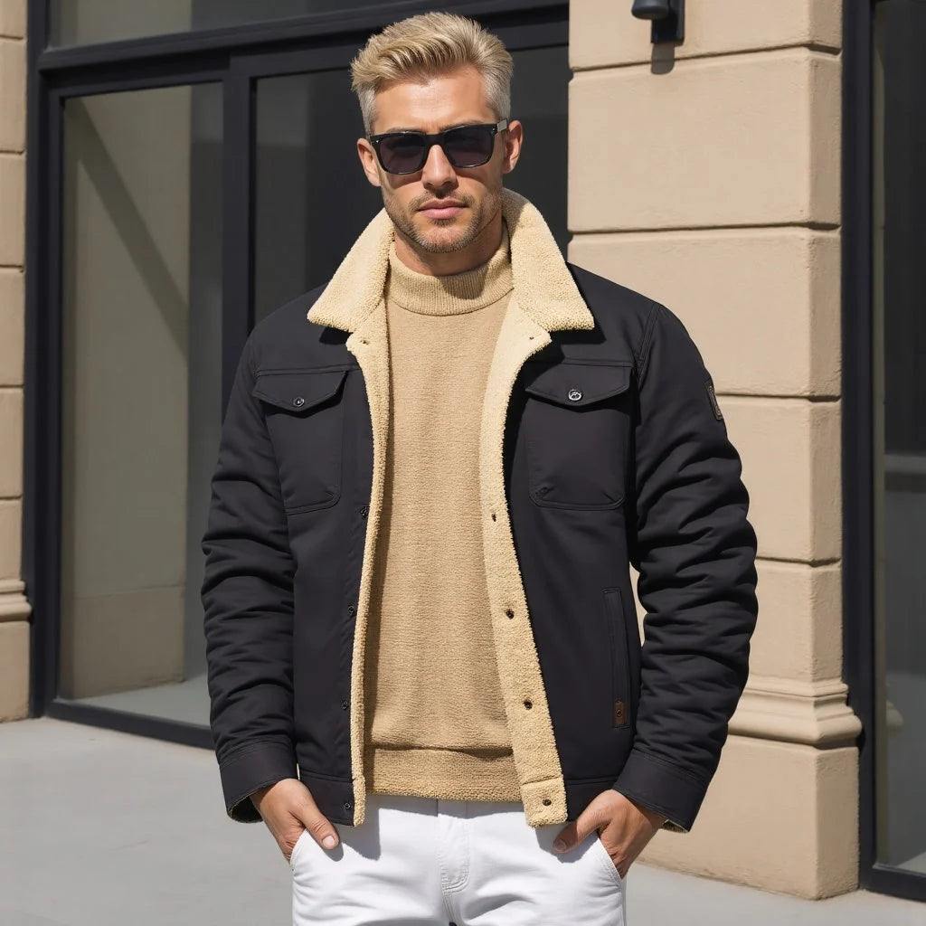 Men's Sherpa-Lined Winter Jacket for Cold Weather Comfort 5