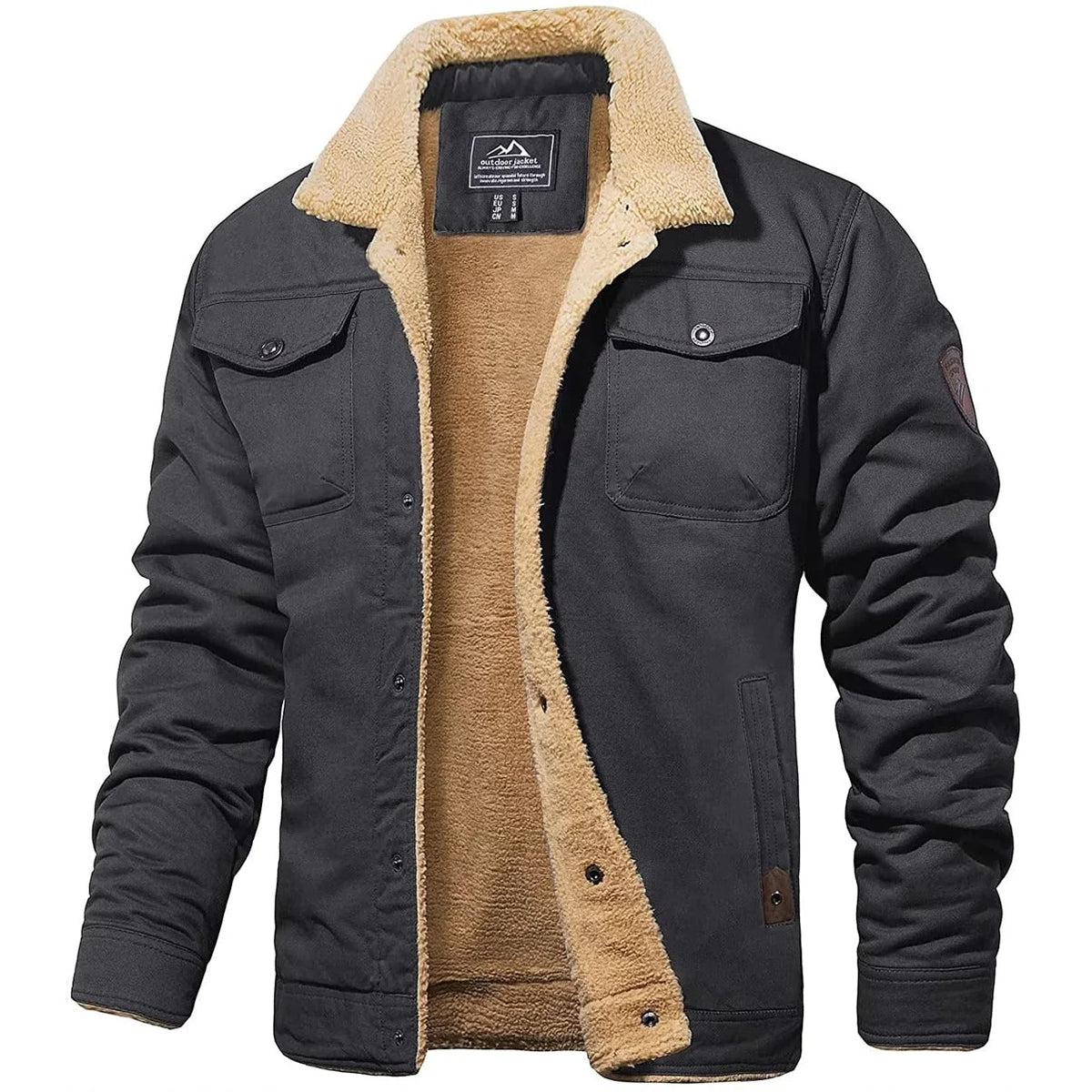 Men's Sherpa-Lined Winter Jacket for Cold Weather Comfort 6