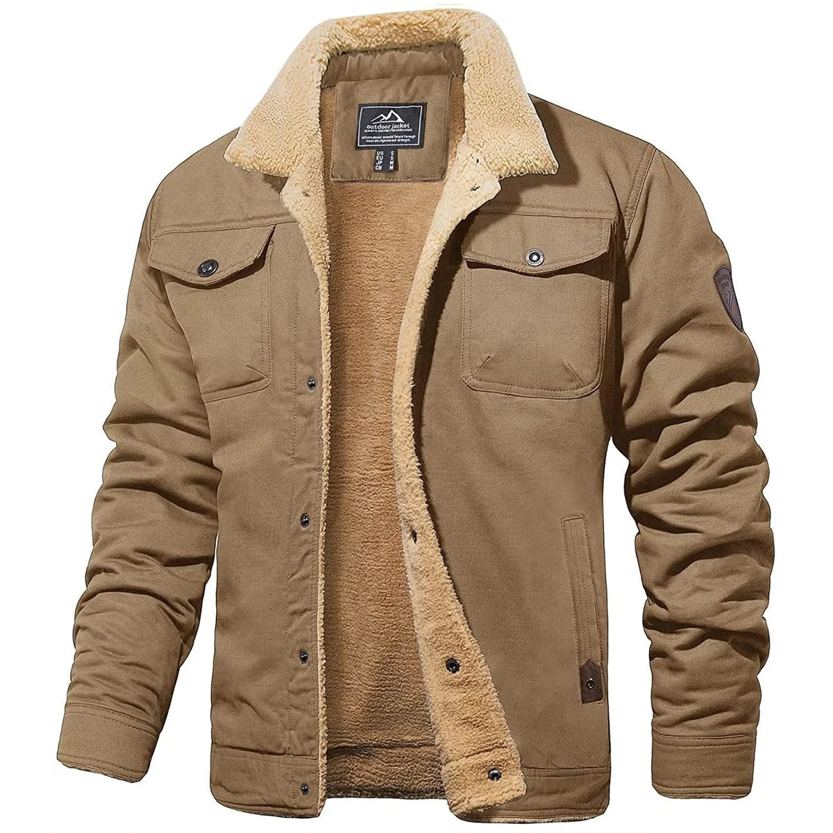 Men's Sherpa-Lined Winter Jacket for Cold Weather Comfort 7