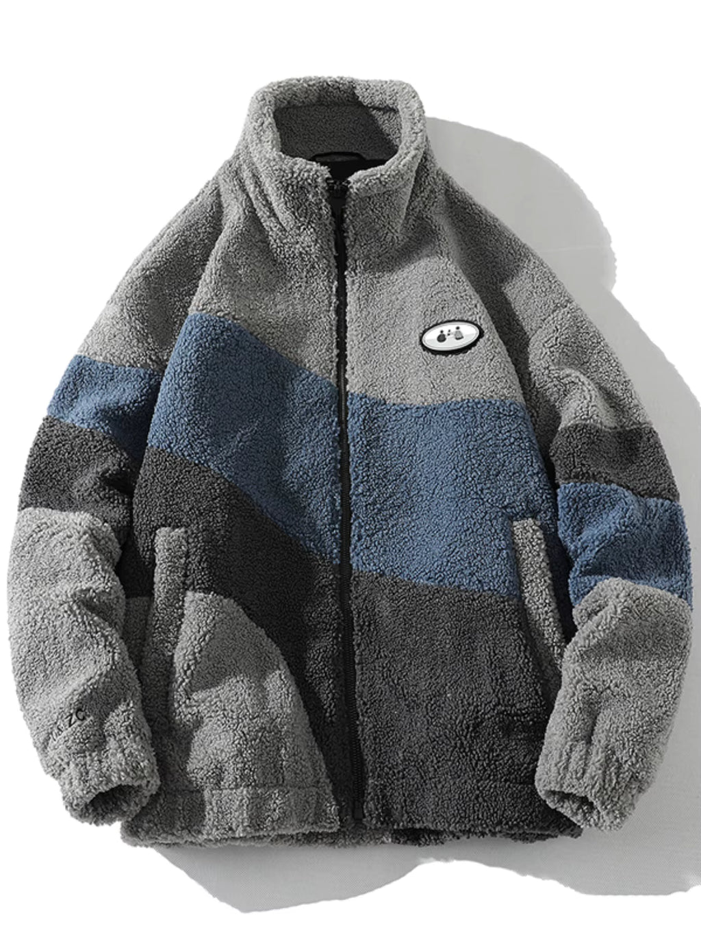 Men's Sherpa Fleece Jacket with Stand Collar