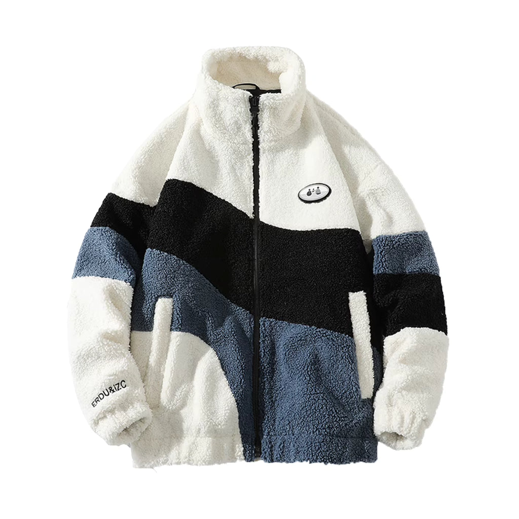 Men's Sherpa Fleece Jacket with Stand Collar