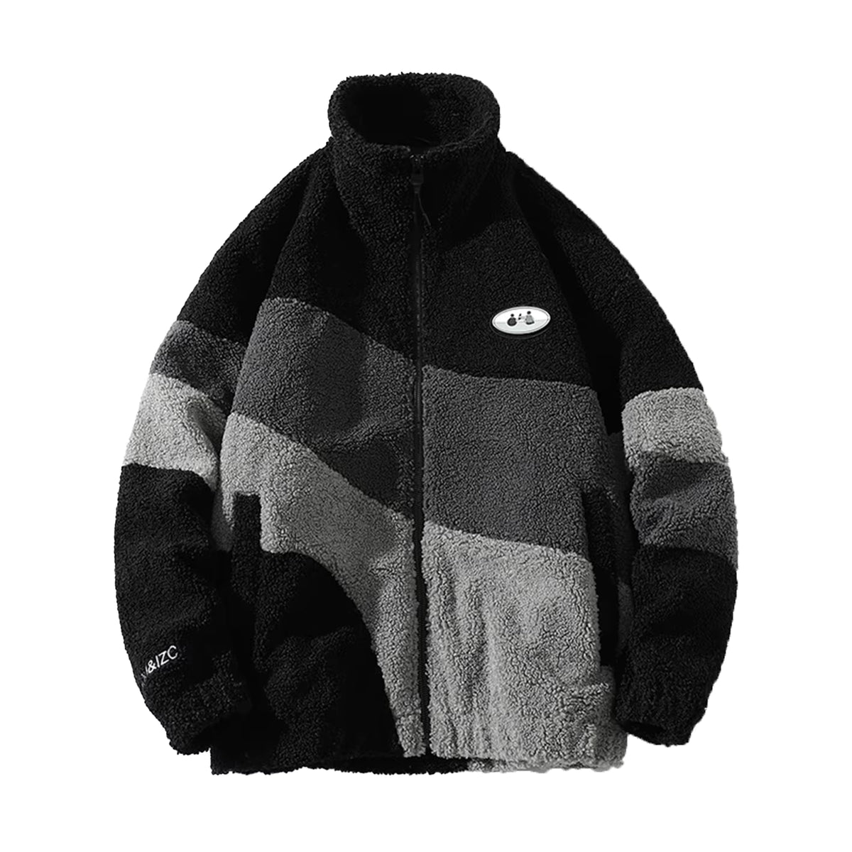 Men's Sherpa Fleece Jacket with Stand Collar