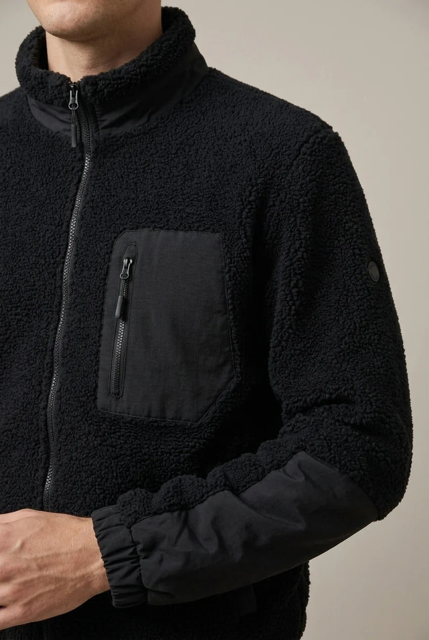 Men's Sherpa Fleece Zip-Up Jacket for Winter Warmth