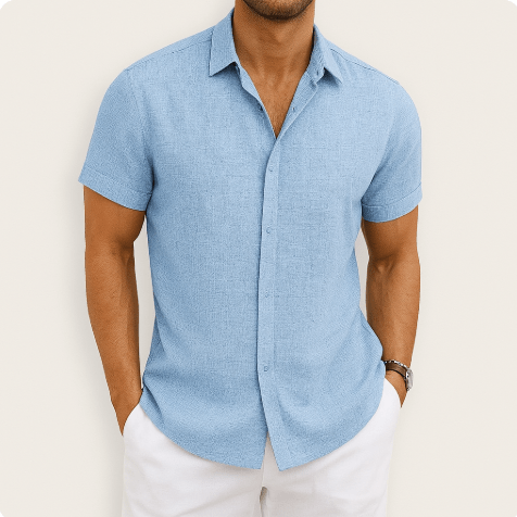 Men's Breathable Short-Sleeved Shirt