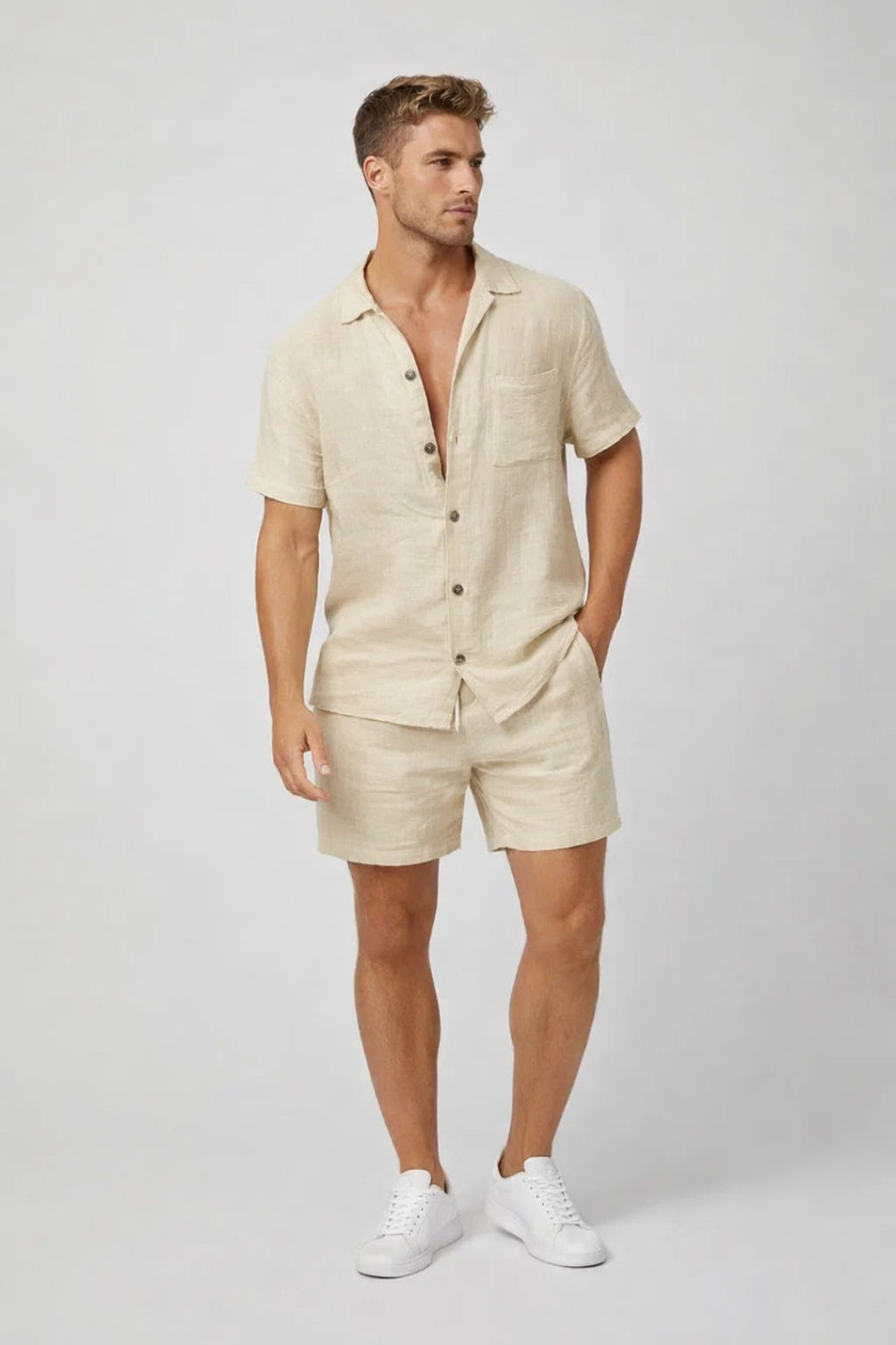 Men's Shorts and T-Shirt Set - Summer Two-Piece Outfit