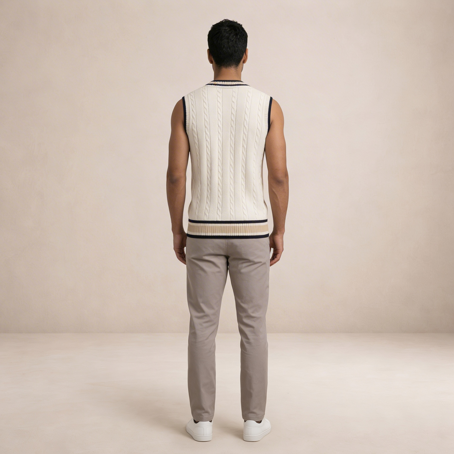 Men's Sleeveless V-Neck Sweater for Layering and Comfort