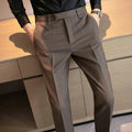 Mens Slim Fit Business Casual Suit Pants