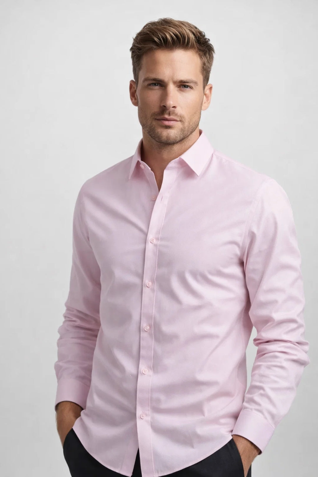 Men's Slim Fit Long Sleeve Dress Shirt