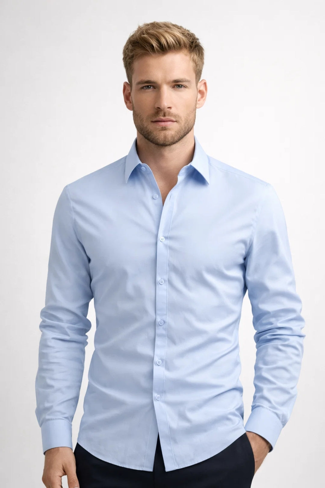 Men's Slim Fit Long Sleeve Dress Shirt