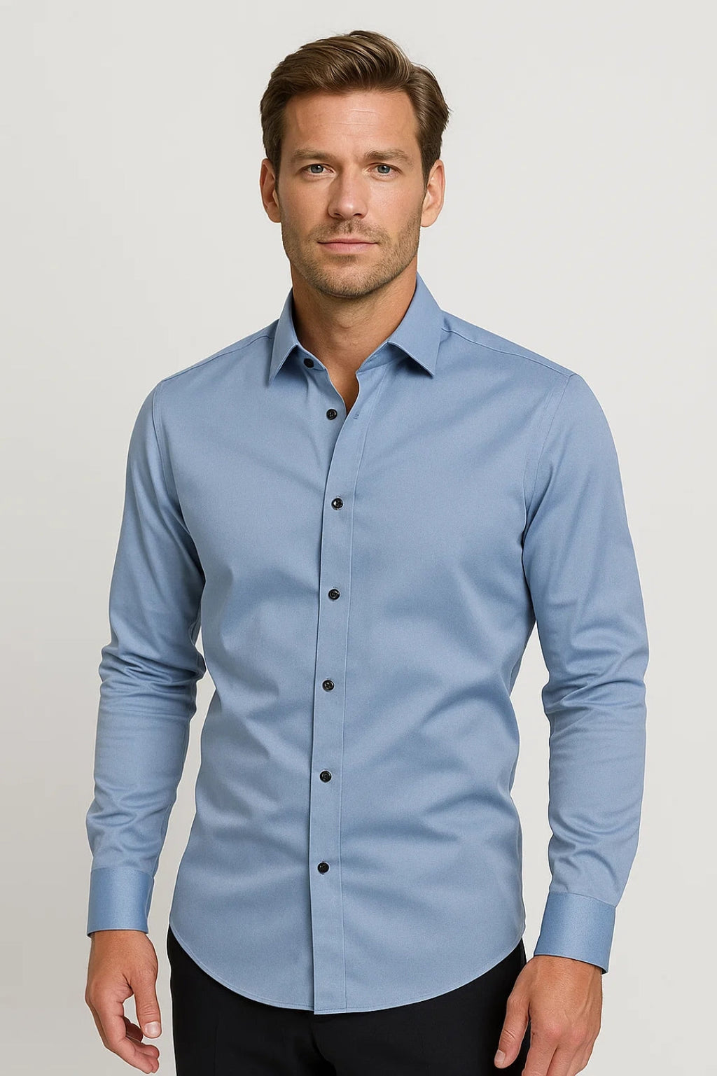 Men's Slim Fit Long Sleeve Dress Shirt