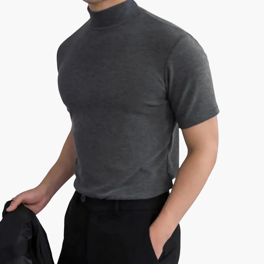 Men's Stand-Up Collar Short Sleeve T-Shirt