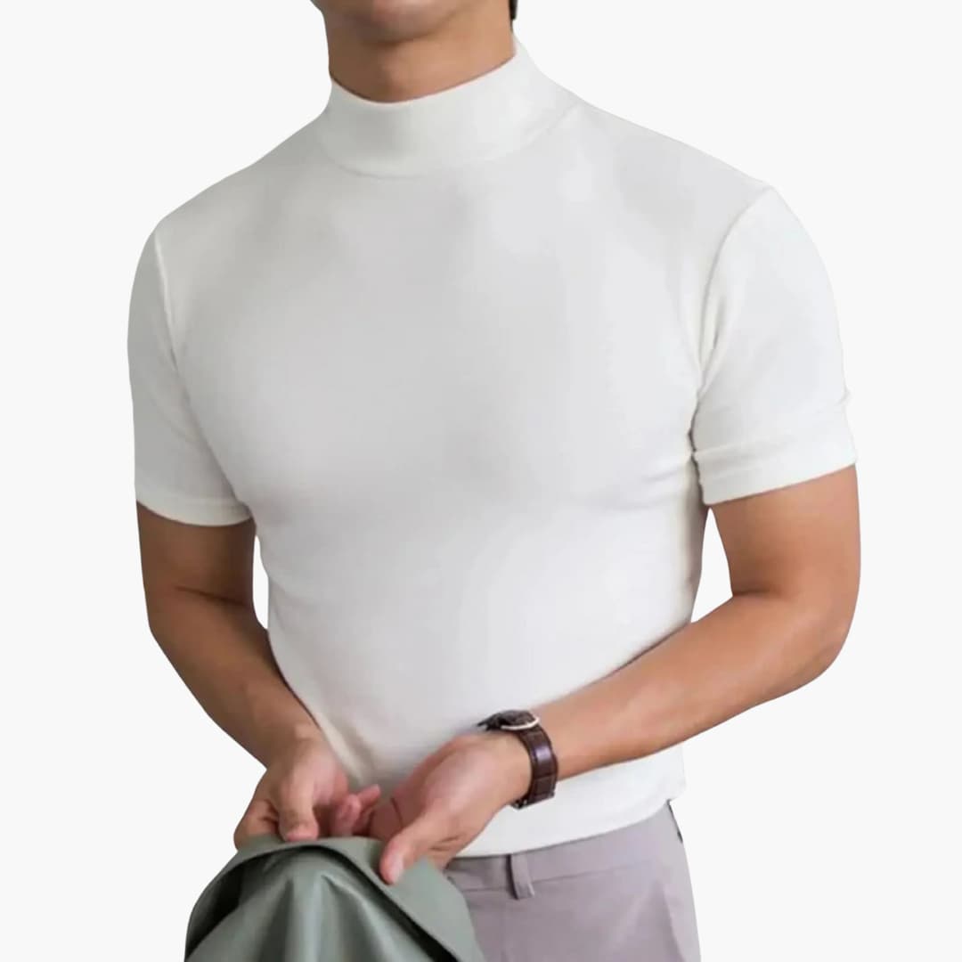 Men's Stand-Up Collar Short Sleeve T-Shirt