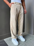 Men's Straight Leg Corduroy Trousers for Smart-Casual Style