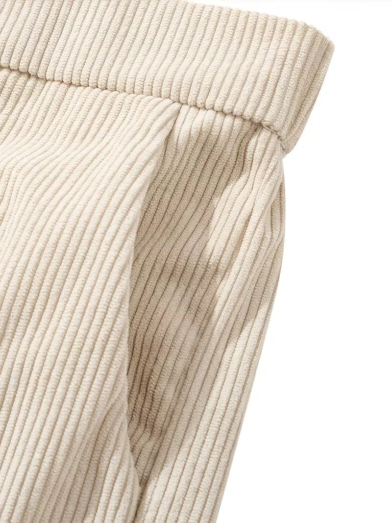 Men's Straight Leg Corduroy Trousers for Smart-Casual Style