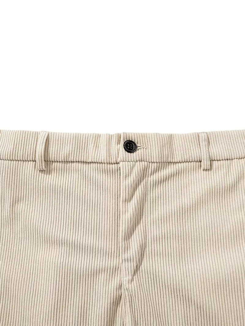 Men's Straight Leg Corduroy Trousers for Smart-Casual Style