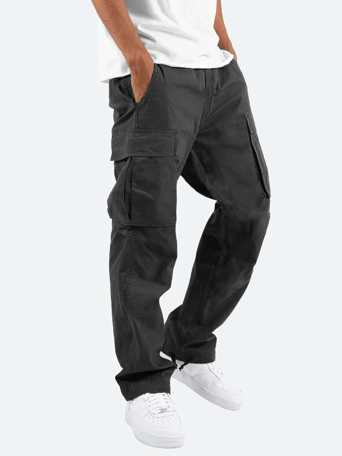 Men's Stretch Cargo Pants Long Length with Side Pockets 2