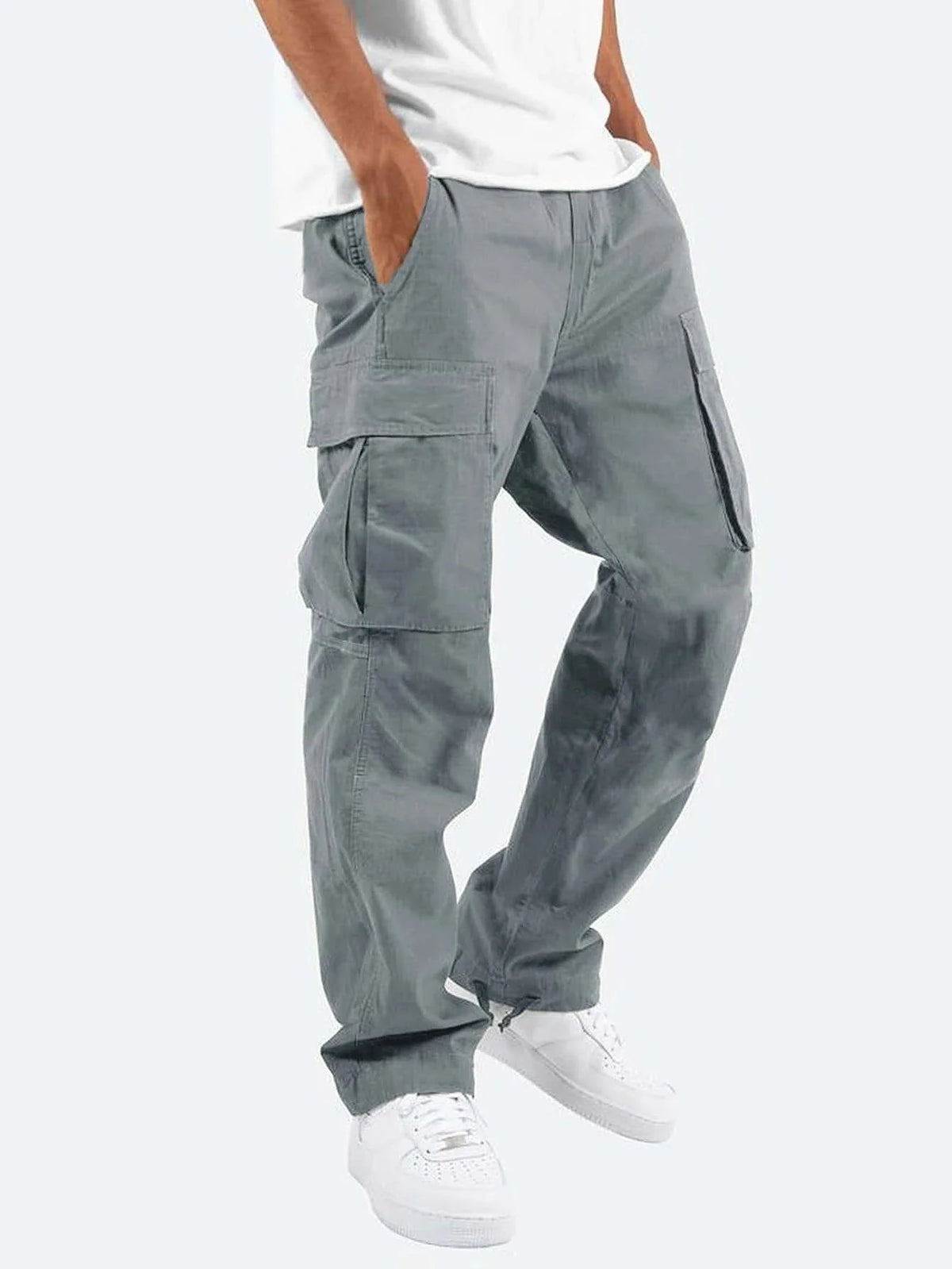 Men's Stretch Cargo Pants Long Length with Side Pockets 3