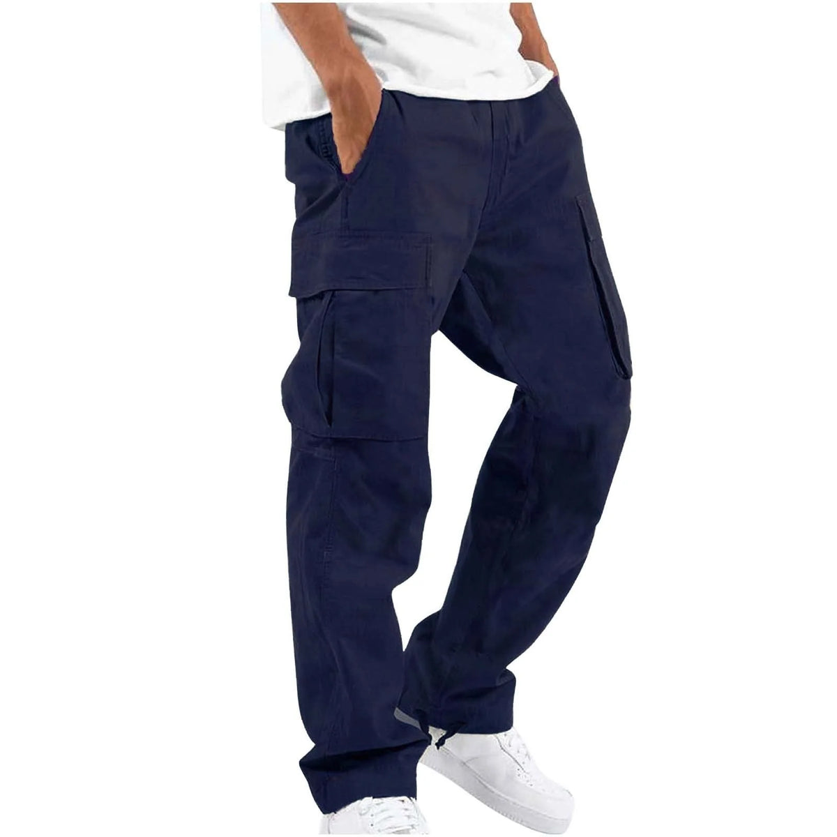 Men's Stretch Cargo Pants Long Length with Side Pockets 5