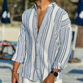 Men's Striped Linen Dress Shirt for Timeless Style